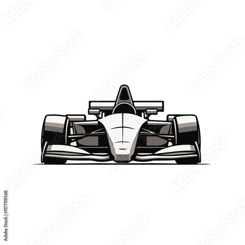 Race car illustration with a vibrant design featuring a classic and sporty look