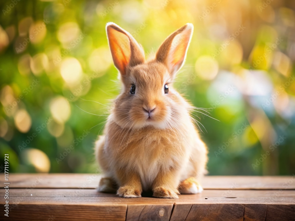 Obraz premium Adorable Fluffy Bunny Rabbit Desktop Wallpaper - High-Resolution Pet Photo