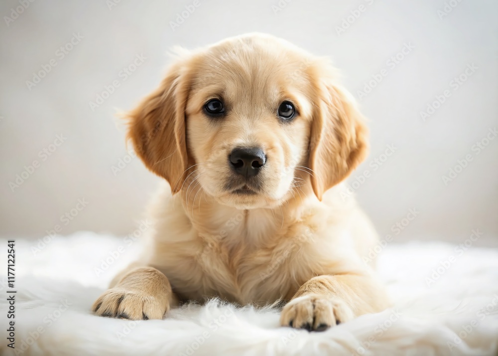 Adorable Golden Retriever Puppy on White Background - High Resolution Stock Photo Adorable Golden Retriever Puppy on White Background - High Resolution Stock Photo