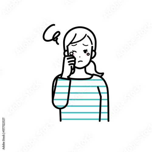 hay fever Clip art of woman with itchy eyes.
