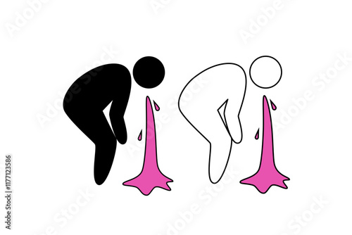Vomiting pink signs