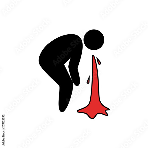 Vomiting red sign 