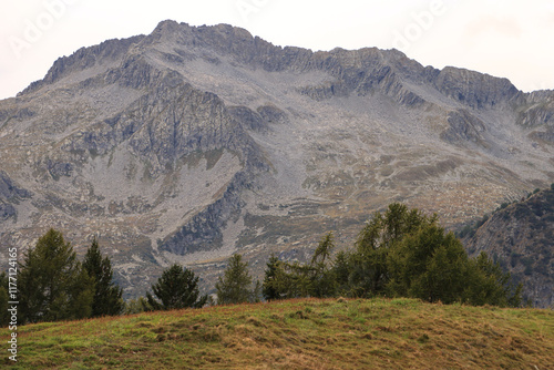 Wanderregion Val Masino; Monte Spluga (2845) von der Alpe Granda gesehen photo