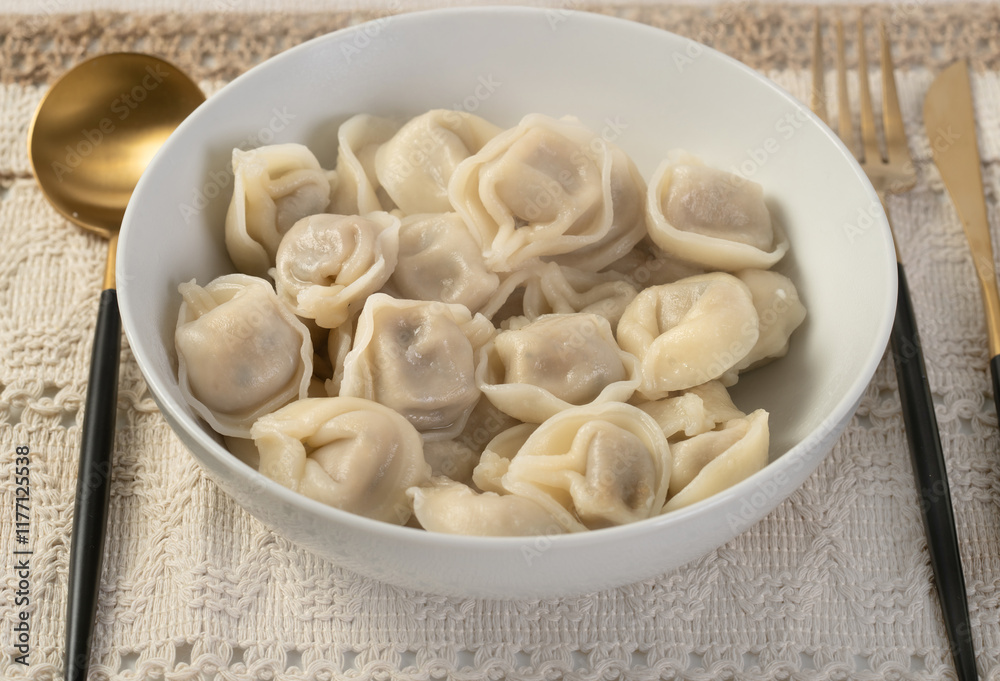 Homemade traditional mushroom dumplings, uszka Homemade traditional mushroom dumplings, uszka