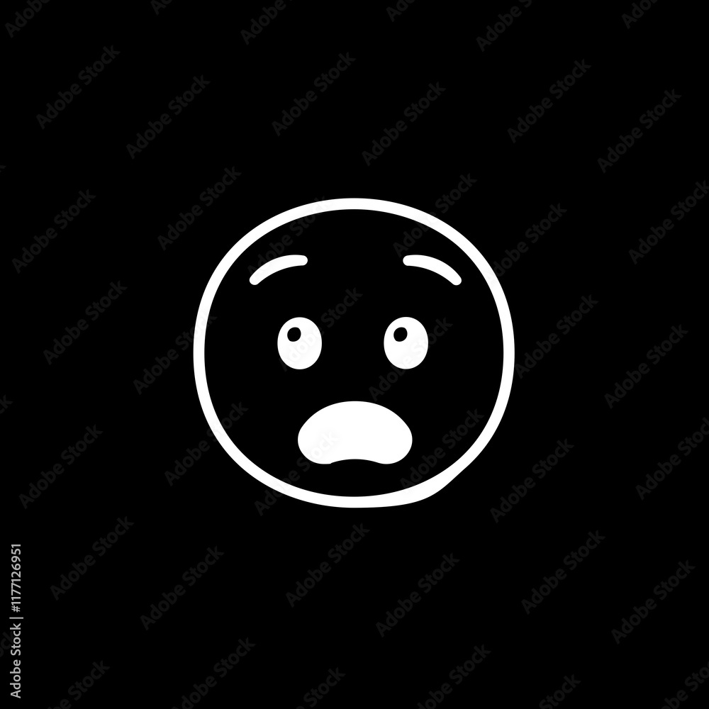 Fototapeta premium Fearful Face Emoji 