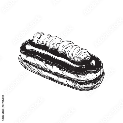 eclair vector design isolated on white background - eclair sketch