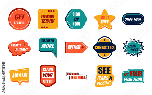 CTA Badge Collection with Retro Style