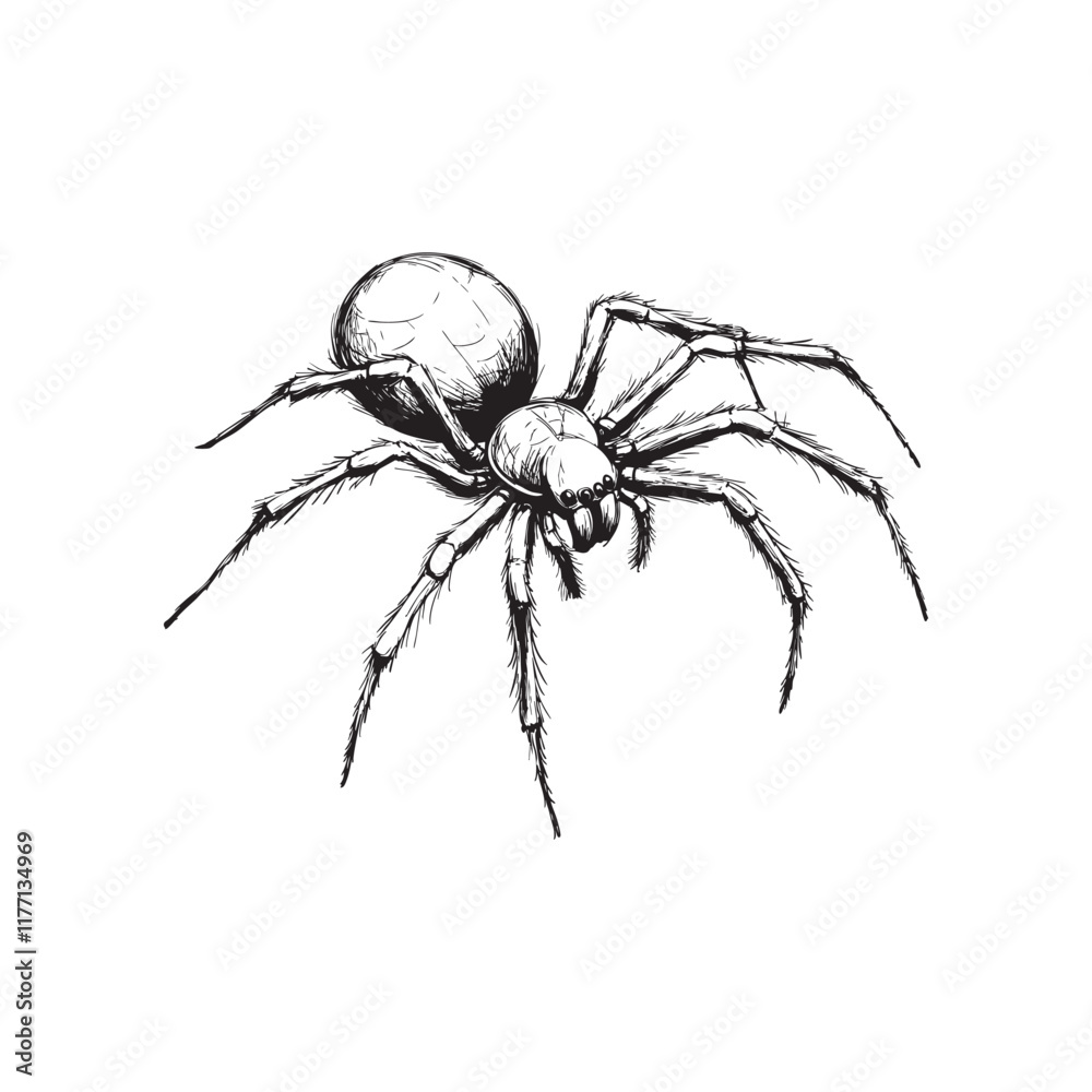 spider vector design isolated on white background - spider sketch spider vector design isolated on white background - spider sketch