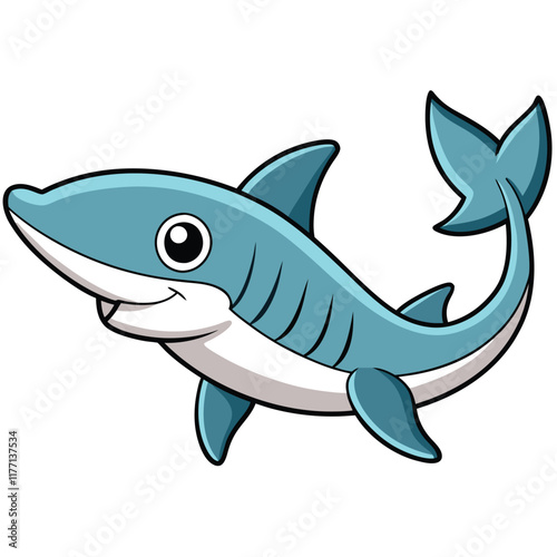 Sturgeon fish isolated flat vector illustration on white background