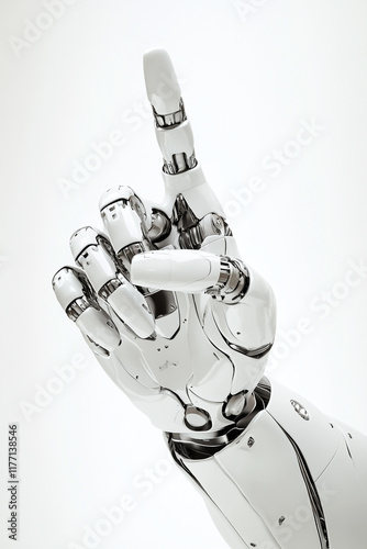 A robot points a finger upwards photo