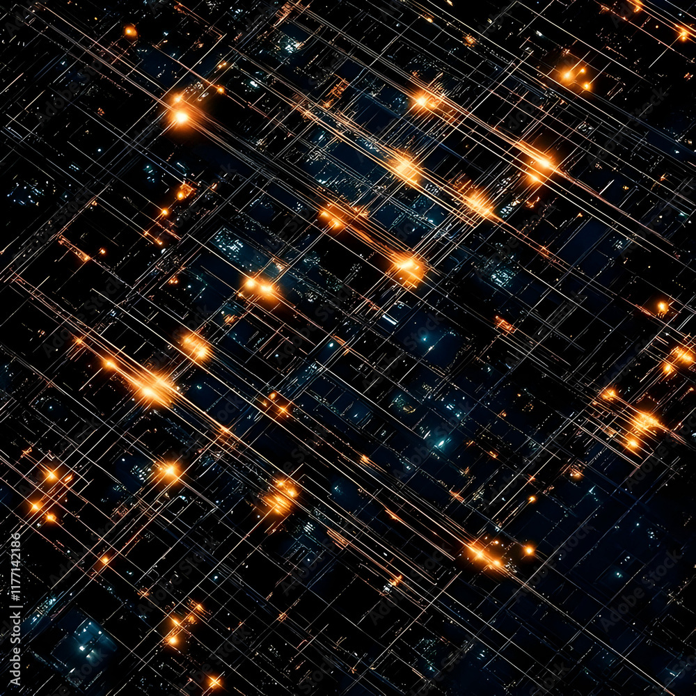 Obraz premium Digital Grid Lights