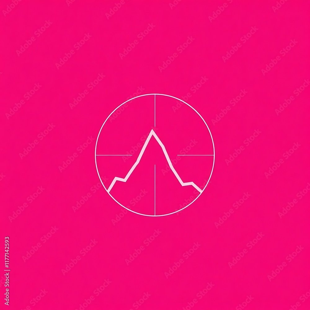 Target Your Goals: A bold, minimalist graphic design featuring a white mountain peak inside a target sight, rendered on a vibrant pink background. Target Your Goals: A bold, minimalist graphic design featuring a white mountain peak inside a target sight, rendered on a vibrant pink background.