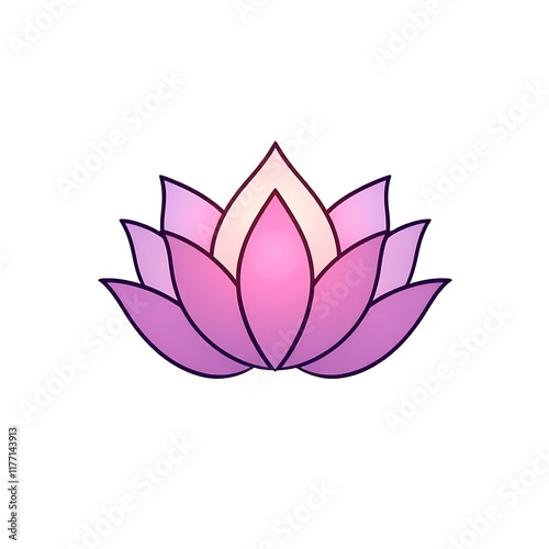 Free Download Pink Lotus Flower: A delicate and vibrant pink lotus flower with purple outlines, symbolizing purity, enlightenment, and spiritual growth. The soft gradient adds a touch of grace and ethereal beauty. - GFXLoad