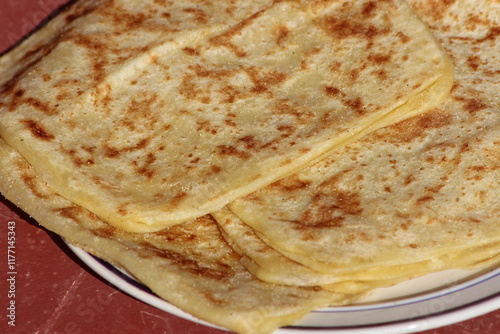 Msemmen Closeup, Traditional Moroccan flatbread photo