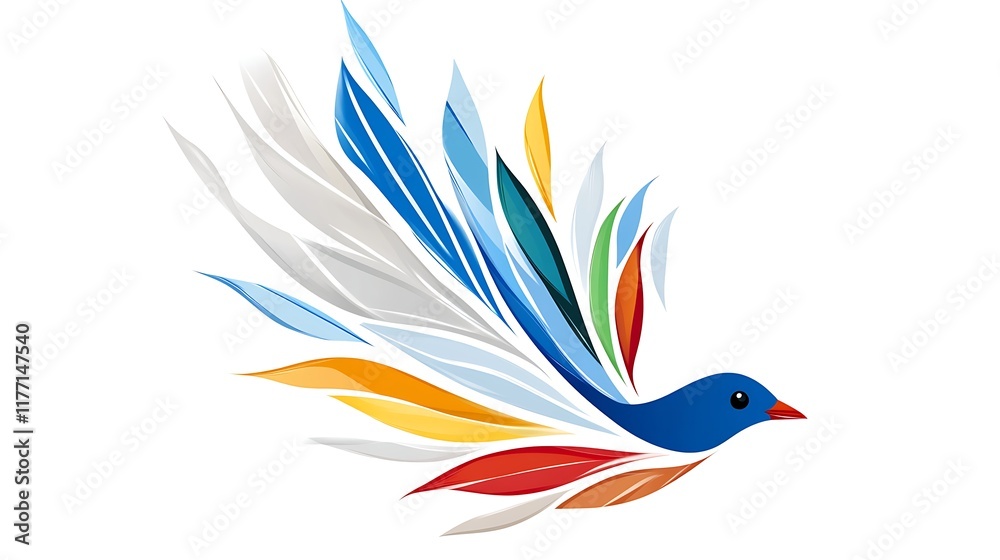Fototapeta premium Abstract Colorful Bird Flying Bird Design Vector Illustration