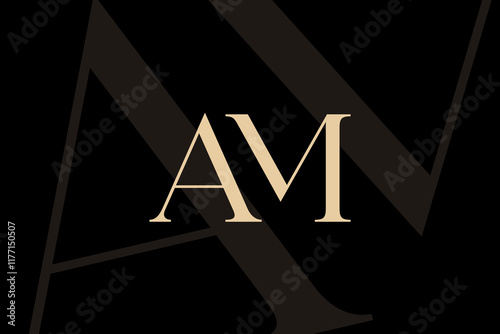 AM or MA letter logo icon design. Classic style luxury initials monogram.