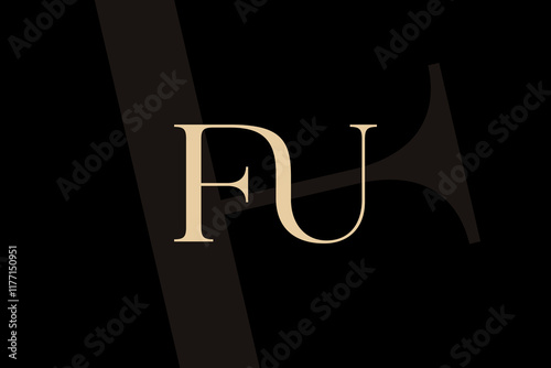 FU or UF letter logo icon design. Classic style luxury initials monogram. photo