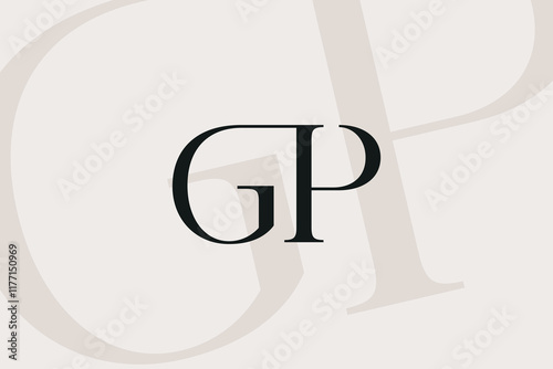 GP or PG letter logo icon design. Classic style luxury initials monogram.