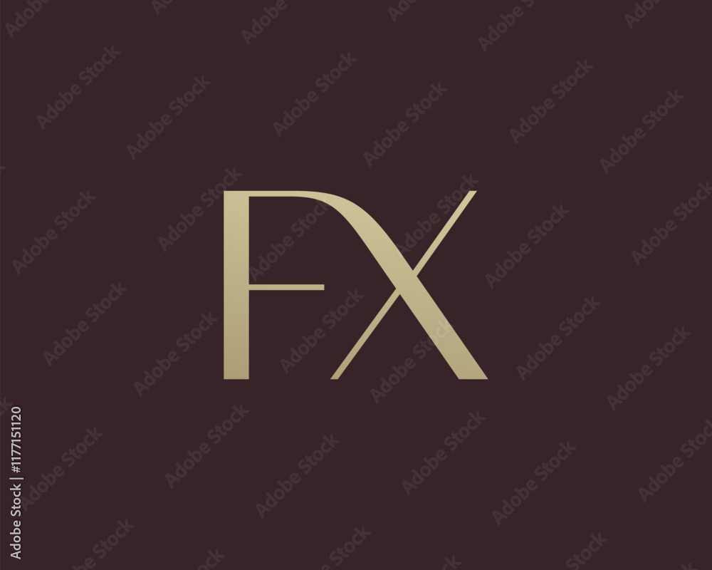 FX letter logo icon design. Classic style luxury initials monogram.