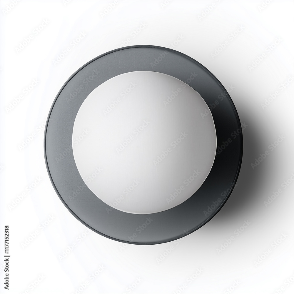 Table lamp top view, Table lamp gray furniture piece, white background Table lamp top view, Table lamp gray furniture piece, white background