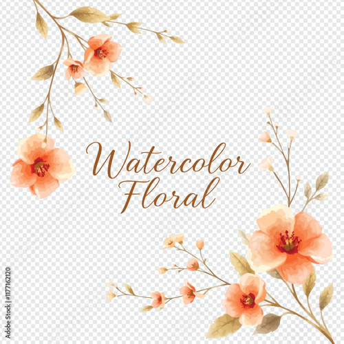 Watercolor Vector Floral Elements - Handcrafted Botanical Set