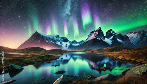 Aurora Borealis mountains