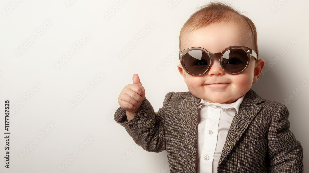 Chic Baby in Shades: Thumbs Up for Adorable Style Chic Baby in Shades: Thumbs Up for Adorable Style