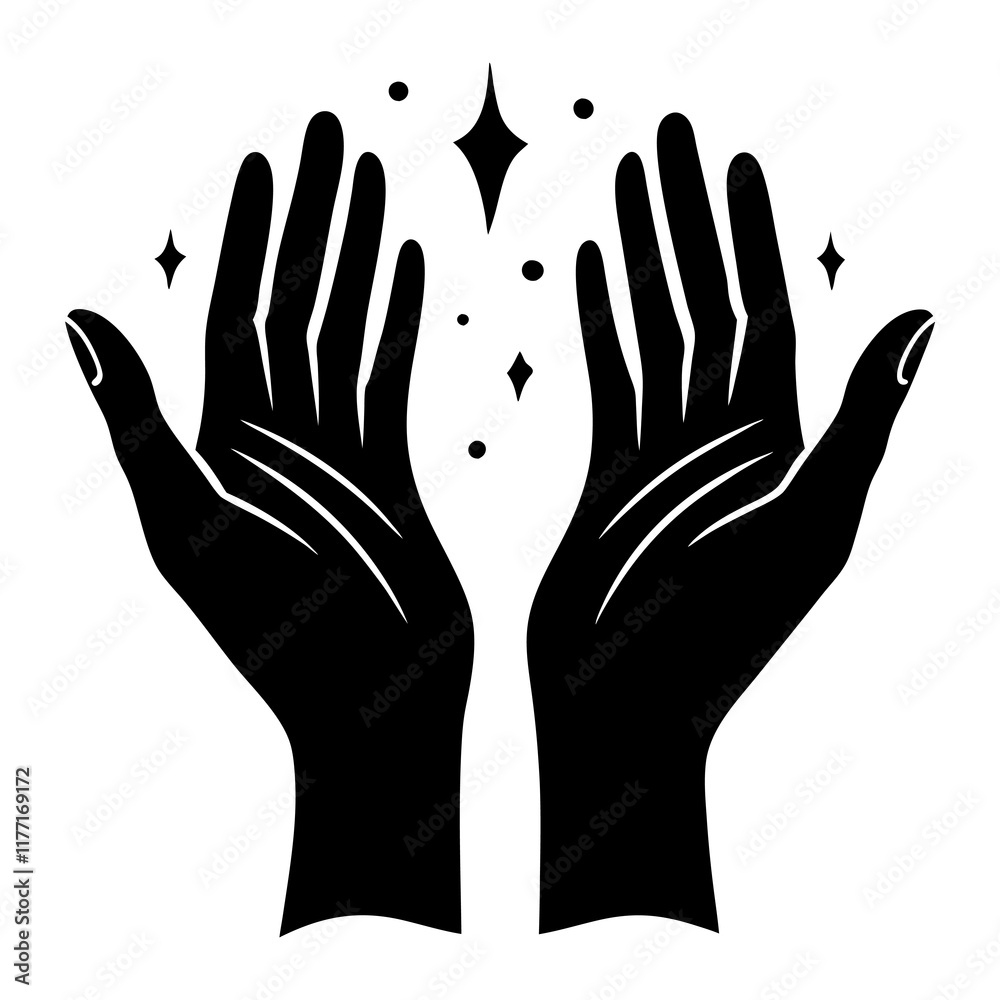Hopeful Hands vector silhouette Hopeful Hands vector silhouette