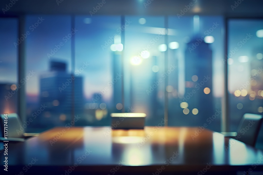 a blurred office background with a table in foreground for business meeting a blurred office background with a table in foreground for business meeting