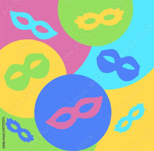 colorful brazilian carnival masks poster