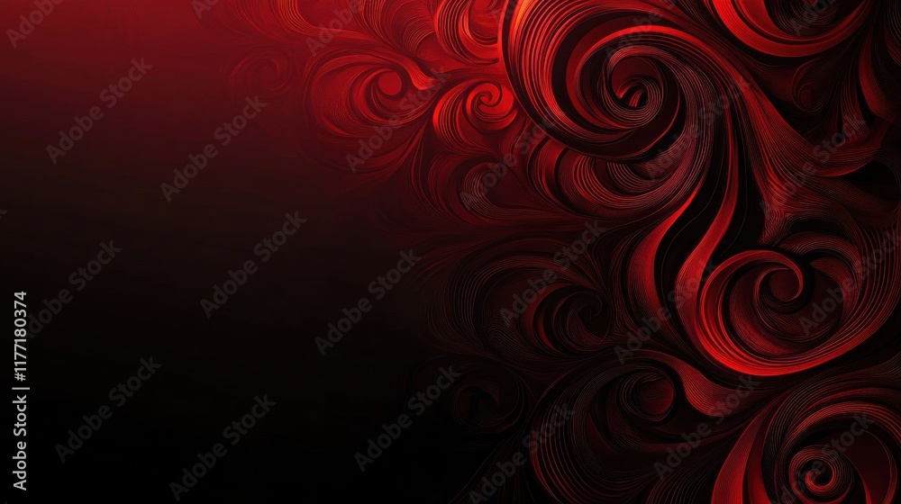 Elegant Red Swirl Background with Curve Patterns and Textures Elegant Red Swirl Background with Curve Patterns and Textures