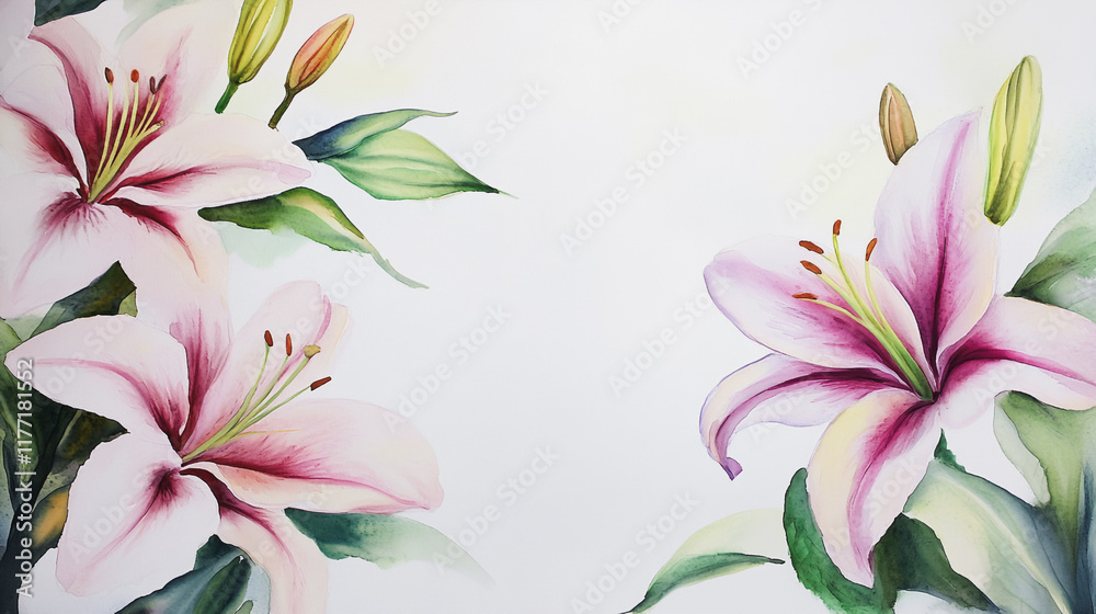 Obraz premium wedding invitation card background vector. Minimal hand painted watercolor botanical flowers texture template background. Design for wedding, vip cover, poster, rsvp moderncard.Valentine's Day