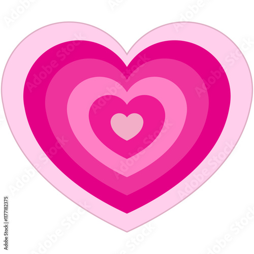 Pink heart layered design. Perfect for Valentine's Day, love, romance, or wedding themes. A sweet, simple graphic with isolated background.