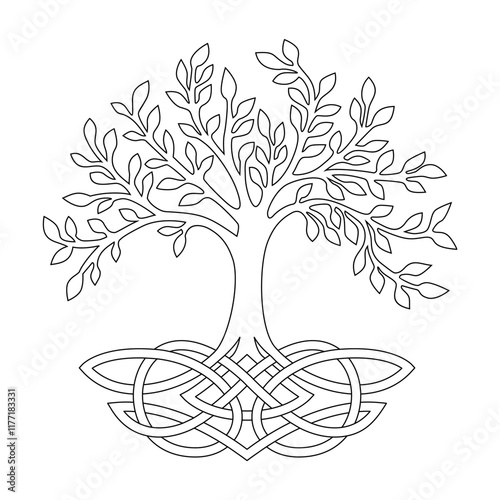 The Celtic Tree of Life Vector Illustration. Celtic Style Symbol