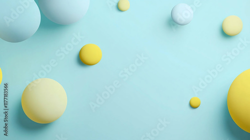 パステルカラーの球体の抽象的背景