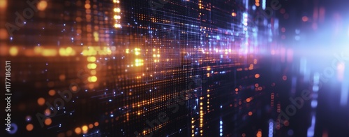 Wallpaper Mural Abstract background with light beams and speed effects, symbolizing digital technology, futuristic design, and data transfer for a television show. Torontodigital.ca