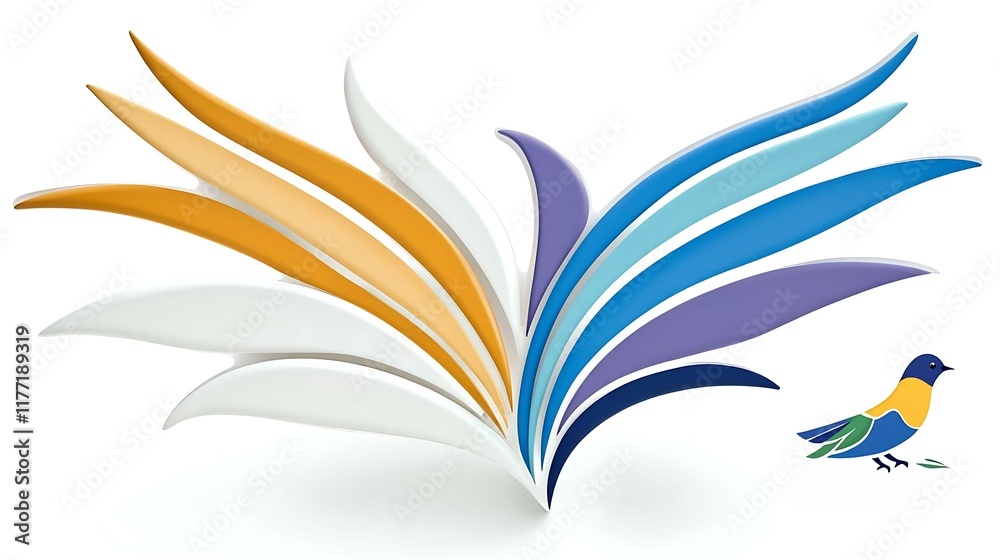 Abstract Colorful Feathers Bird Design Abstract Colorful Feathers Bird Design