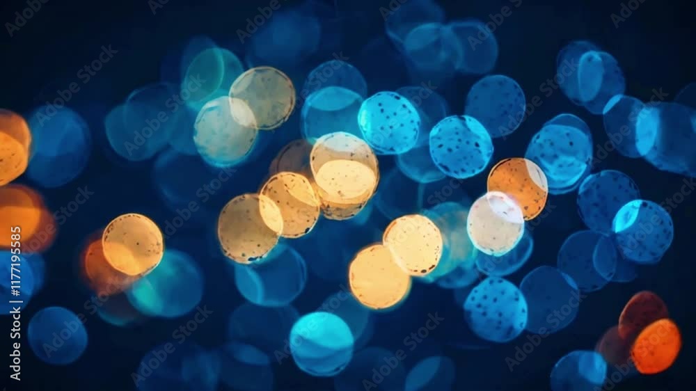 Deep blue bokeh dots glowing and blinking in random patterns with a soft, mysterious gradient, 4k High-Quality Technology background animation video
