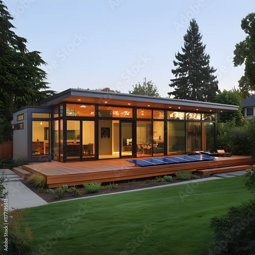 Modern Sustainable Home Design in Eco-Friendly Suburban Neighborhood