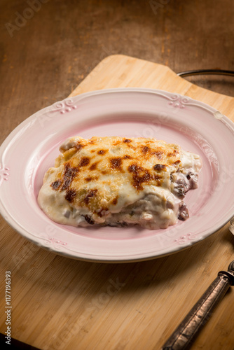 chicory withe lasagna, traditional italian recipe