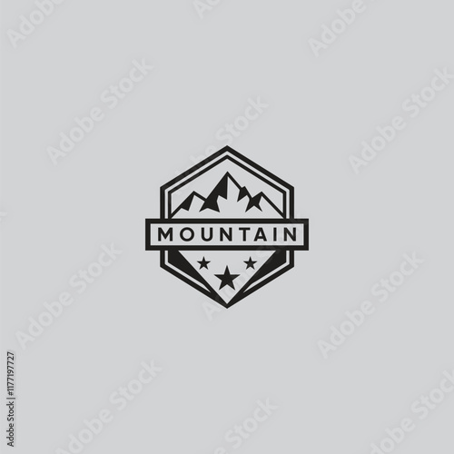 mountain adventure logo with vector design