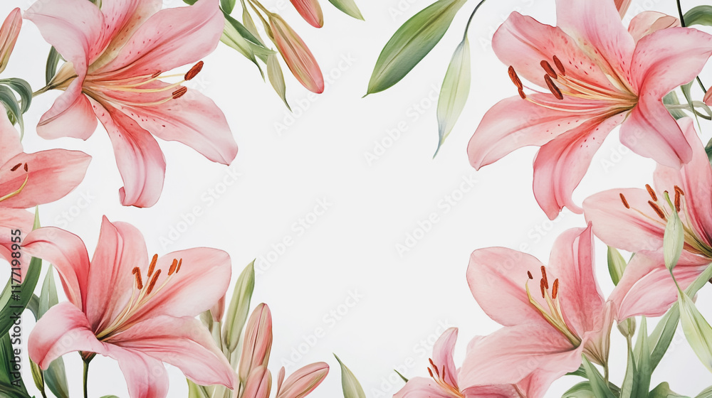 Obraz premium wedding invitation card background vector. Minimal hand painted watercolor botanical flowers texture template background. Design for wedding, vip cover, poster, rsvp moderncard.Valentine's Day