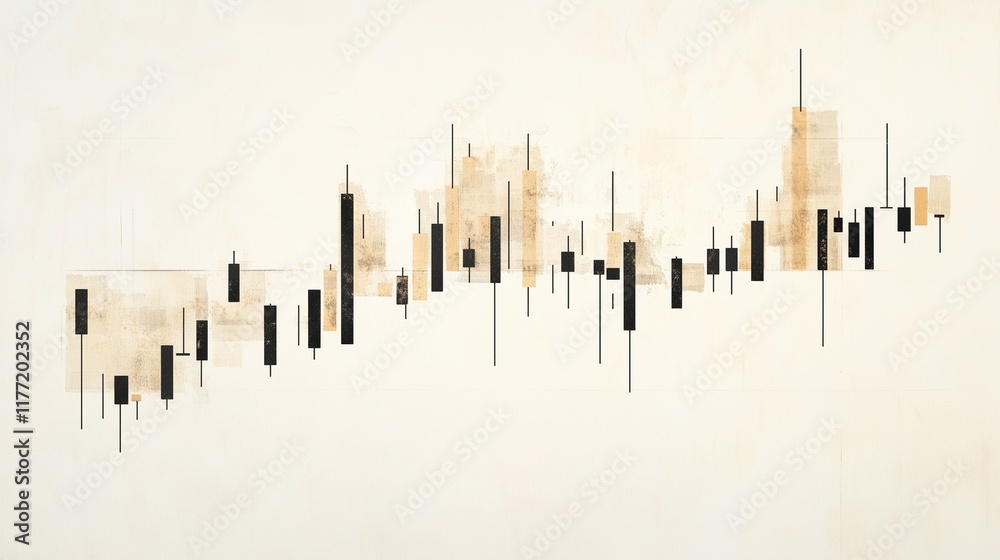 Abstract Financial Candlestick Chart on Neutral Background Abstract Financial Candlestick Chart on Neutral Background