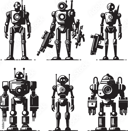 Robot Vectors for Sci-Fi and Tech Artwork