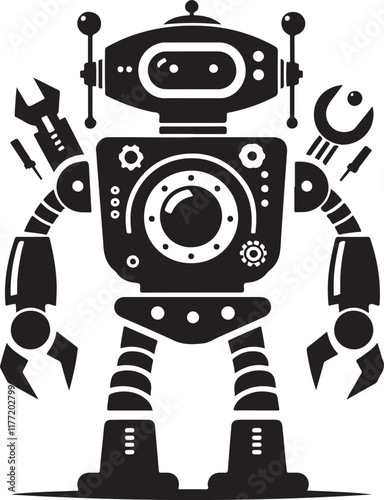 Robot Vectors for Sci-Fi and Tech Artwork