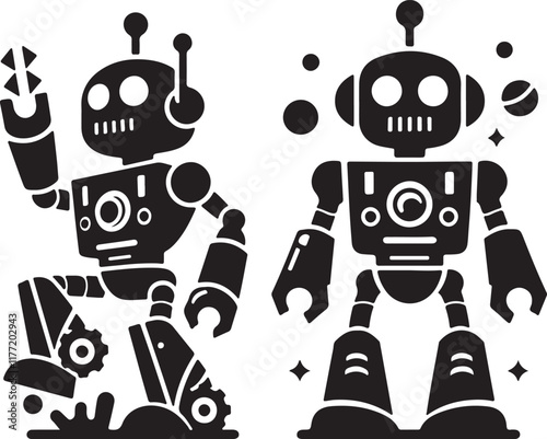 Robot Vectors for Sci-Fi and Tech Artwork