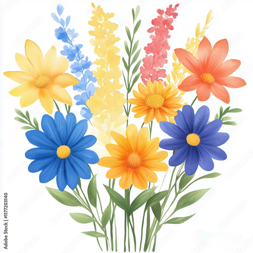 Bright and colorful bouquet of flowers Bright and colorful bouquet of flowers