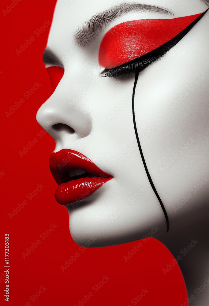 Obraz premium Fashion Magazine Cover Featuring Beautiful Woman Model with Unique Looks and Styles
