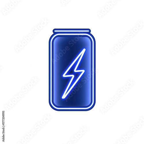 Free Download A glowing neon battery illustration representing energy and innovation., isolated on a transparent background. - GFXLoad