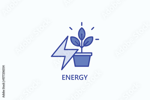 Energy isolated vector, icon or logo sign symbol illustration